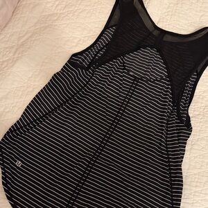 lululemon athletica Black and White Striped Tank Top